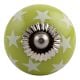 Lime Green Star Ceramic Drawer Knob